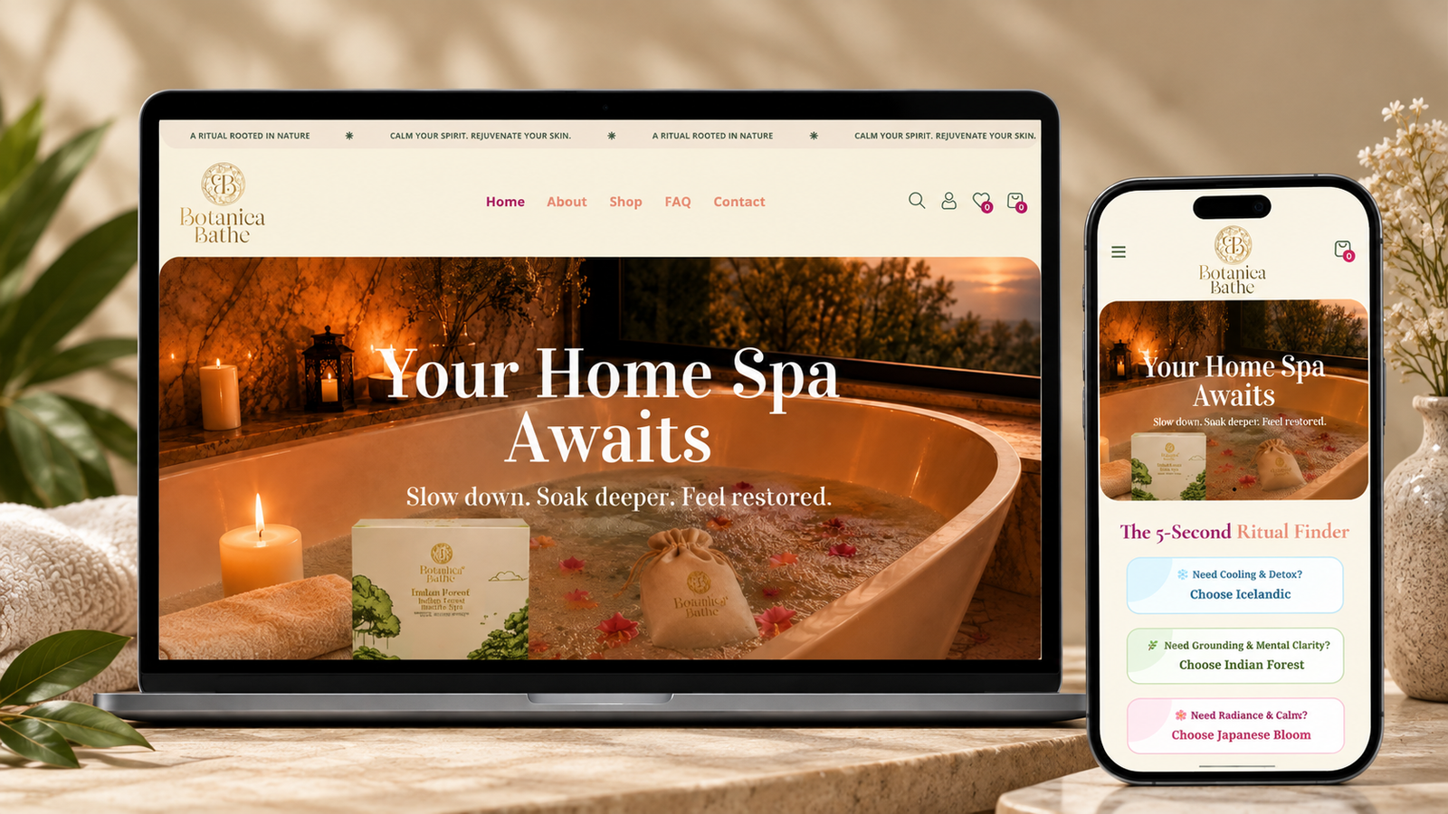 Botanica Bathe e-commerce website