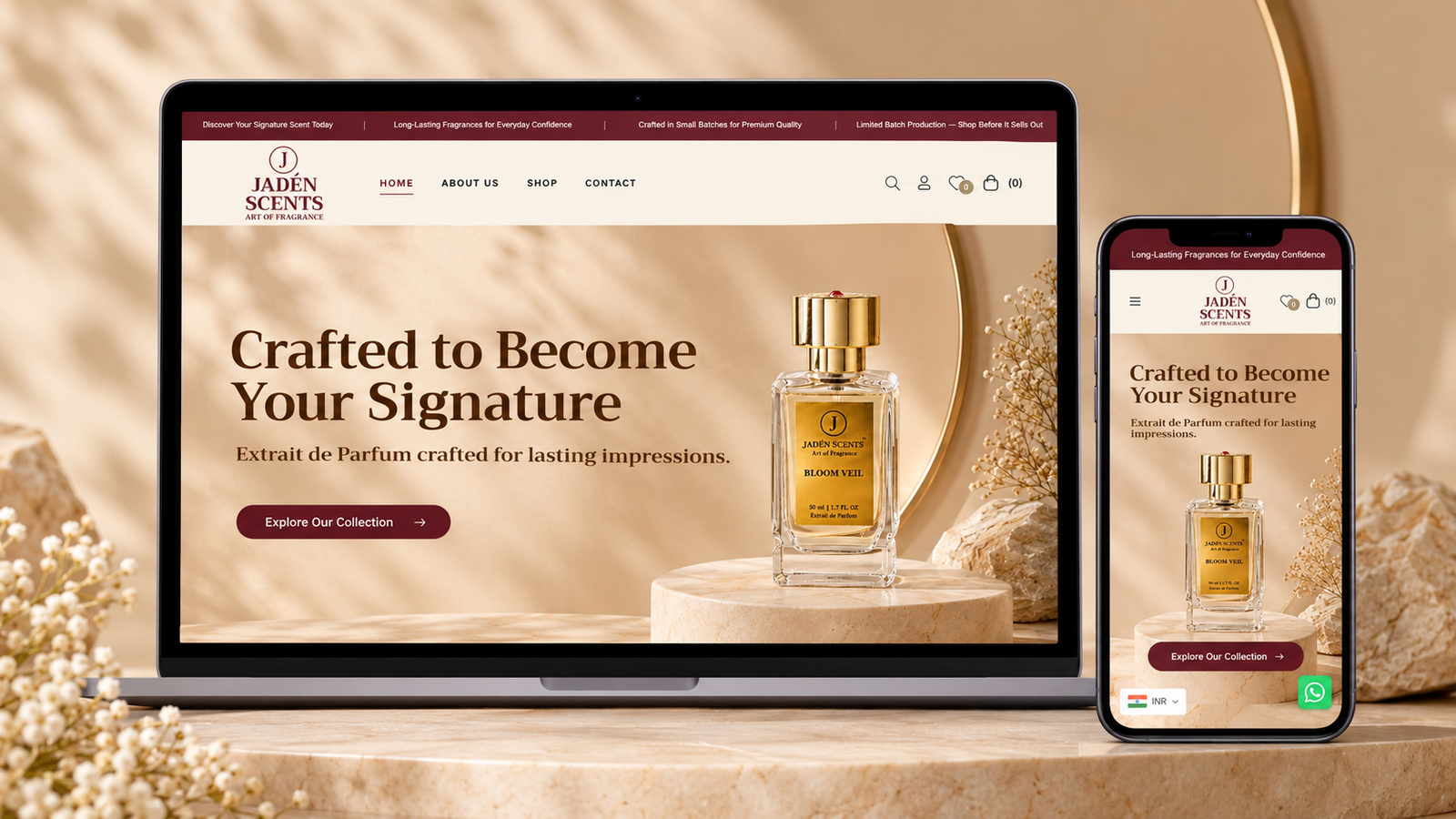 Jaden Scents e-commerce website