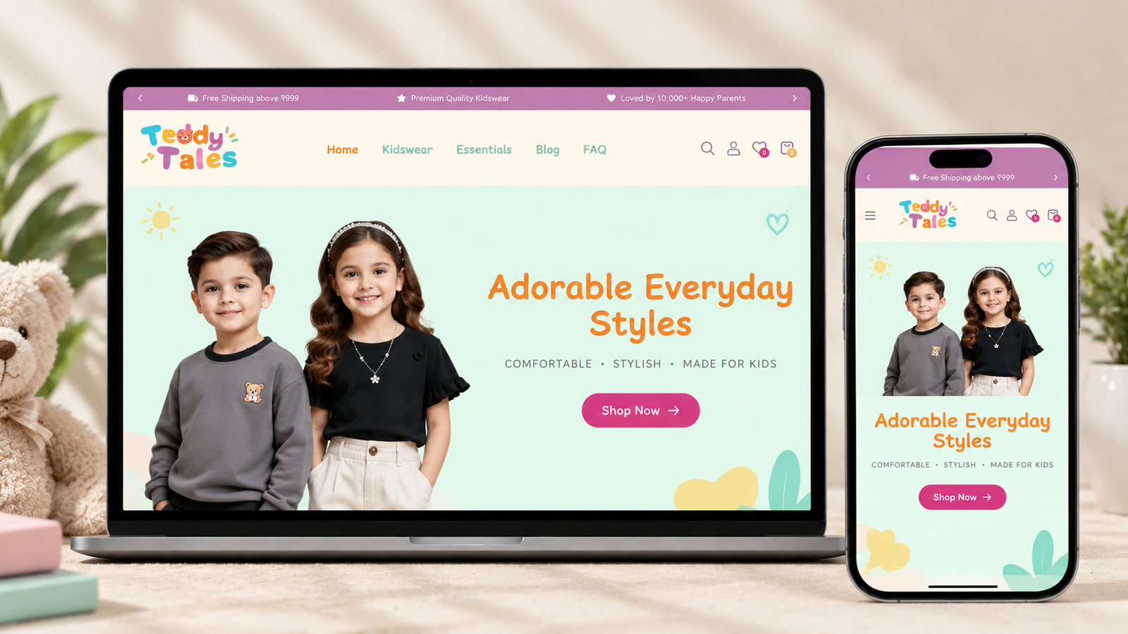 Teddy Tales e-commerce website